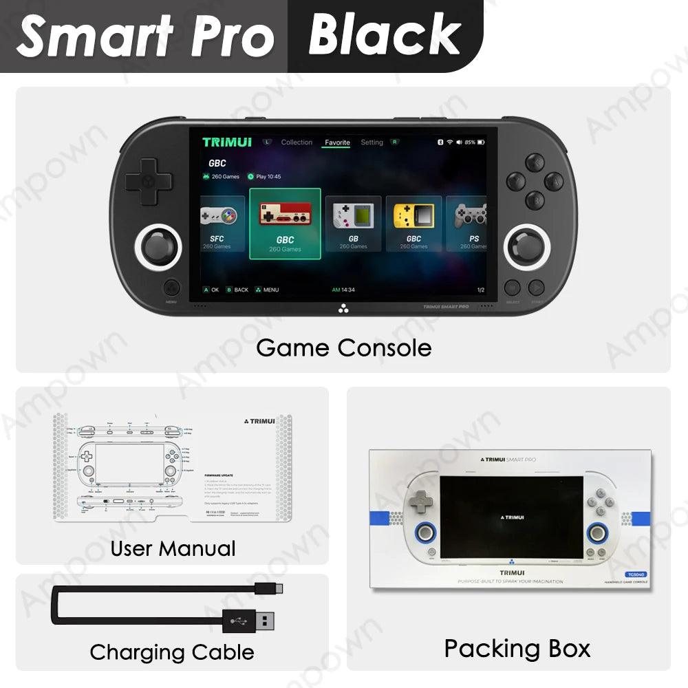 Trimui Smart Pro Handheld Game Console 4.96''IPS Screen Linux System Joystick RGB Lighting Smartpro Retro Video Game Player Gift