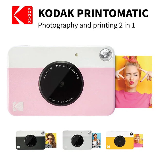 KODAK Printomatic Brand New Digital Instant Printing Camera ZINK Inkless Printing Color Photo Paper Printing Flash+40 Films Set Hover Image