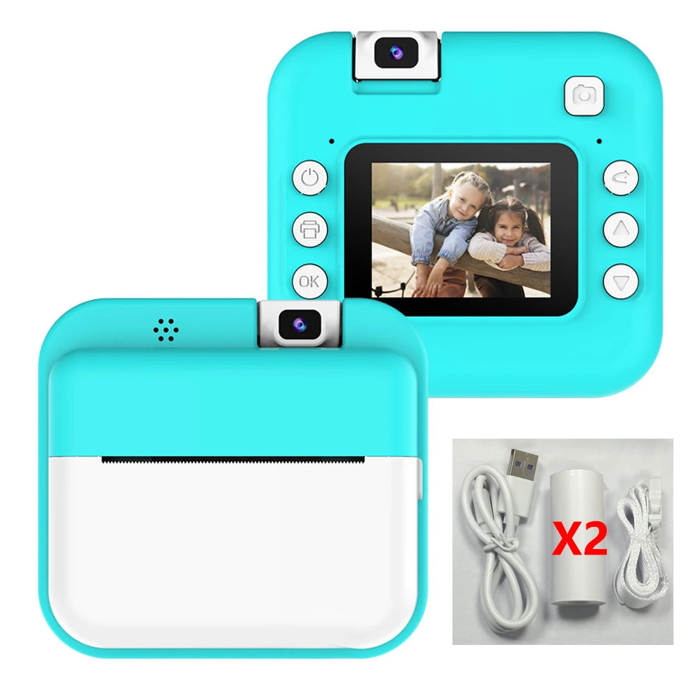 Children Digital Camera Photography Instant Print Camera for Kids Thermal Print Camera Photo Printing Video Toys With 32G Card