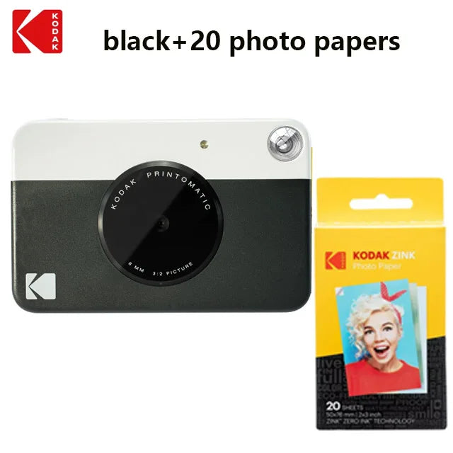 KODAK Printomatic Brand New Digital Instant Printing Camera ZINK Inkless Printing Color Photo Paper Printing Flash+40 Films Set