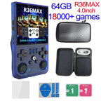 R36MAX Game Console 64GB 128GB 18000+GAMES Linux System 4.0inch K36 vs R36S 3.5inch Pocket Video Player No Download Required