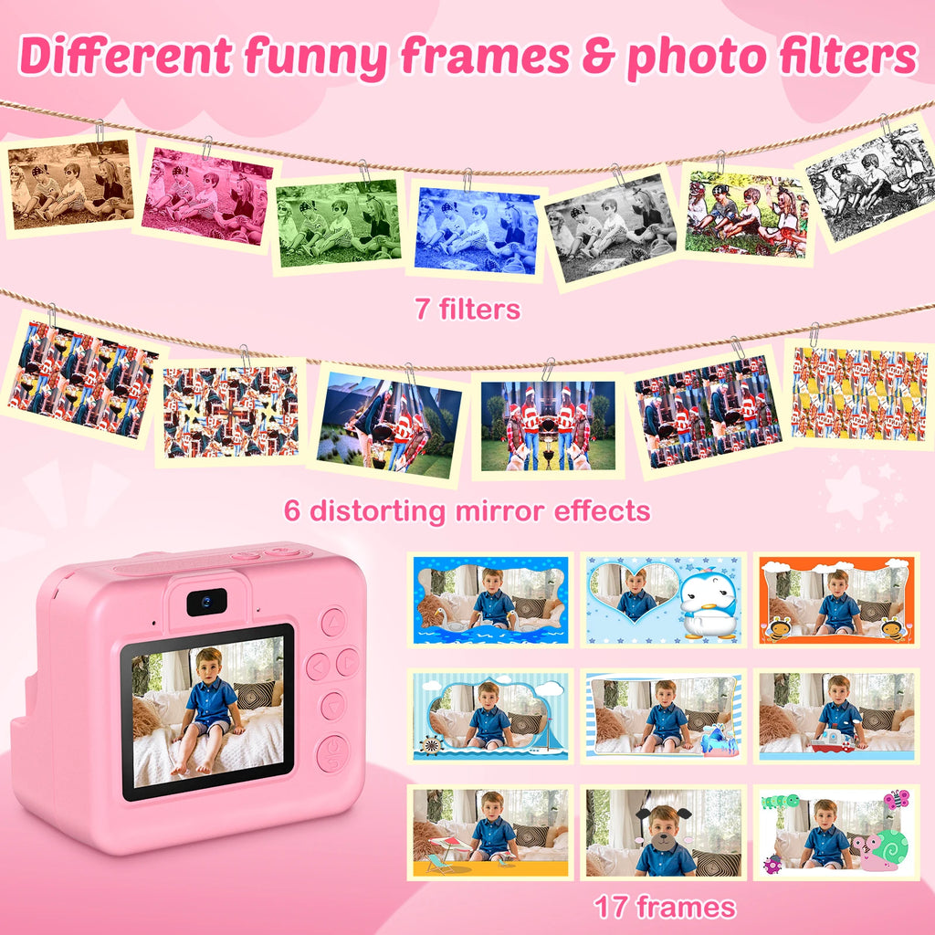 New Bee H16 Kids Instant Print Camera 1080P HD Dual Lens Selfie 32GB Digital Camera for Girls Boys Christmas Birthday Gifts Toys