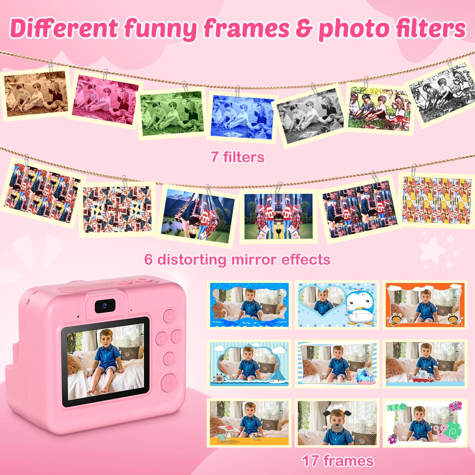 New Bee H16 Kids Instant Print Camera 1080P HD Dual Lens Selfie 32GB Digital Camera for Girls Boys Christmas Birthday Gifts Toys