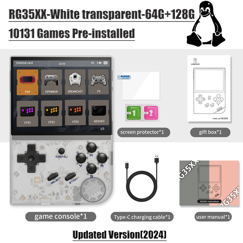 ANBERNIC RG35XX RG35XX PLUS Retro Handheld Game PlayerBuilt-in 64G TF 5000+ Classic Games Support-HDMI TV Portable Game Player
