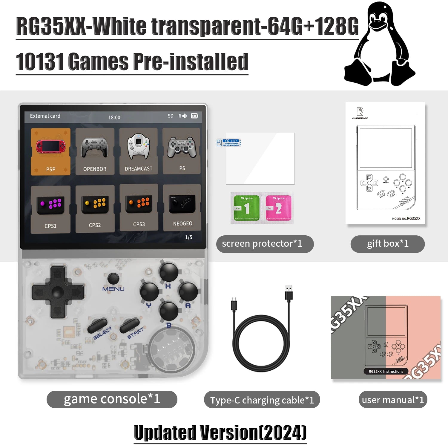 ANBERNIC RG35XX RG35XX PLUS Retro Handheld Game PlayerBuilt-in 64G TF 5000+ Classic Games Support-HDMI TV Portable Game Player