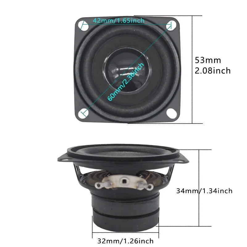 2Pcs 2 Inch Portable Audio Speaker 4 Ohm 8 Ohm 10W Mini Full Range Dual Magnetic Small Loudspeaker DIY BT Speakers Home Theater