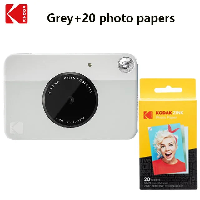 KODAK Printomatic Brand New Digital Instant Printing Camera ZINK Inkless Printing Color Photo Paper Printing Flash+40 Films Set