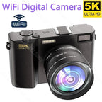 5K Professional Digital Camera WIFI Webcam Wide Angle Digital Zoom 64MP Camcorder Photography 3 Inch Screen Vlog Video Recorder