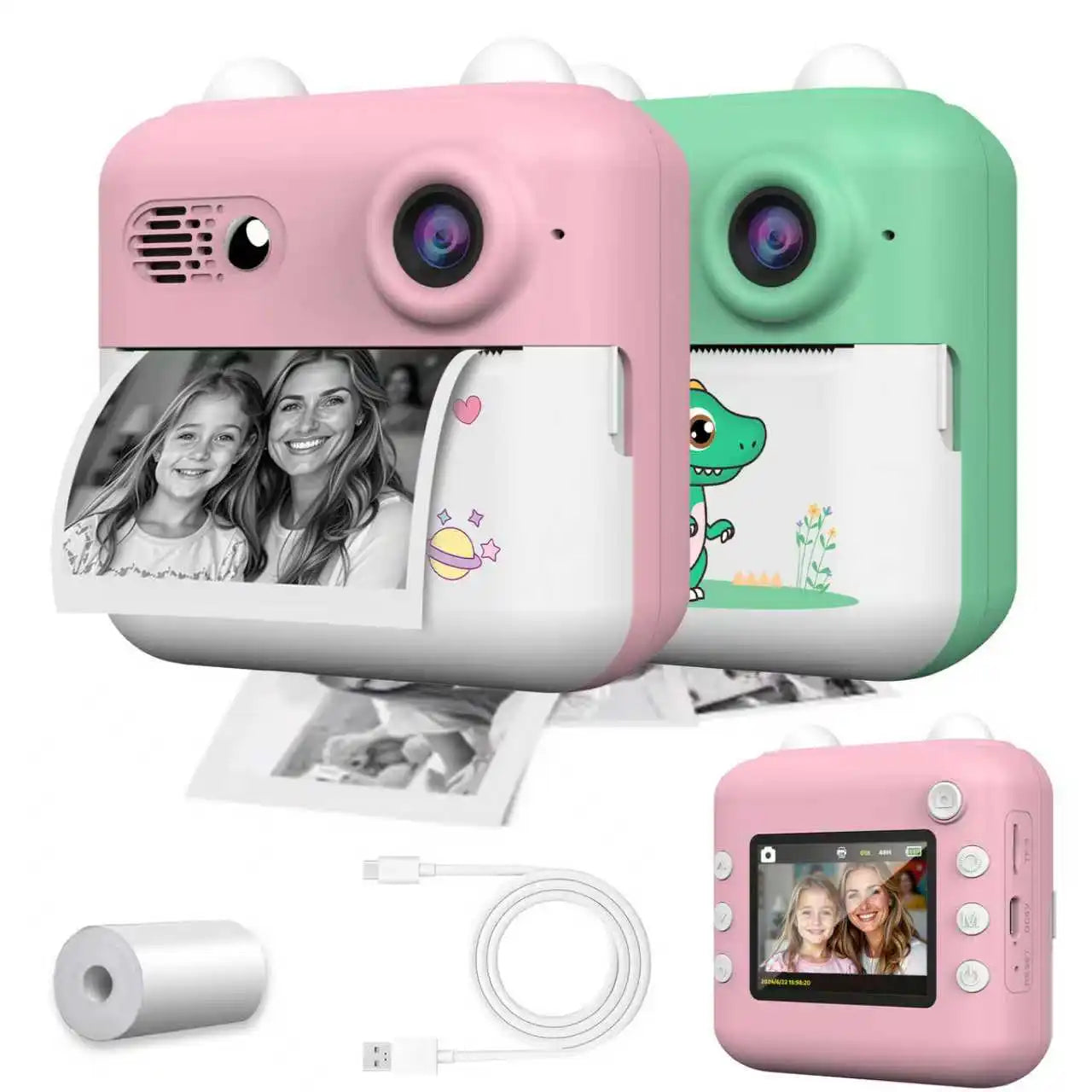 Kids Camera Instant Print, Children Digital Camera, 1080P Kids Instant Cameras That Print Photos, Christmas Birthday Gifts