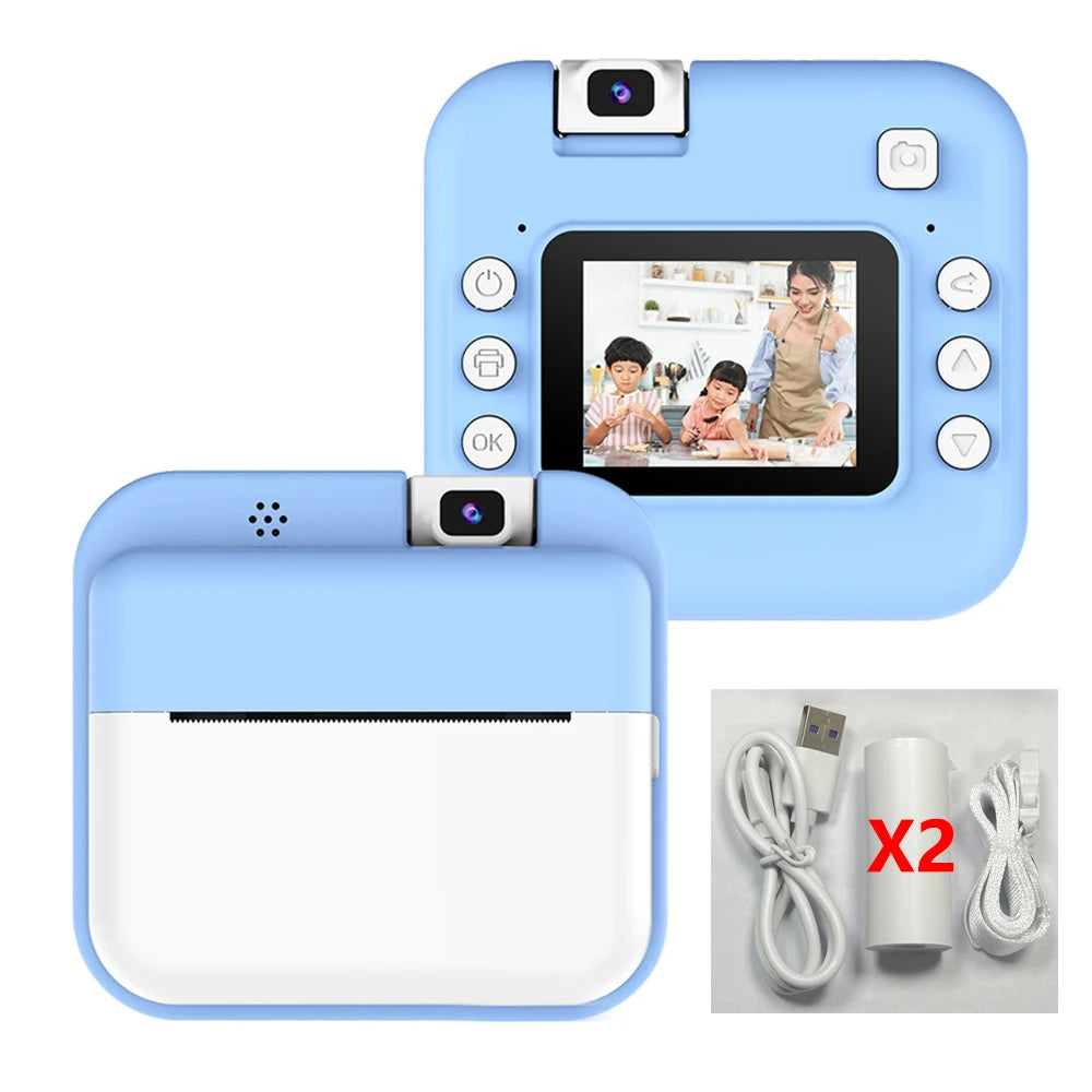 Children Digital Camera Photography Instant Print Camera for Kids Thermal Print Camera Photo Printing Video Toys With 32G Card