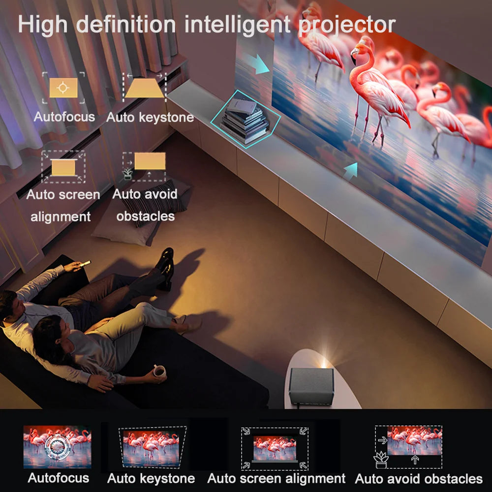 DITONG 2025 NEW  J10 projector Native 1080P Autofocus 4k HD video outdoor mobile phone Android smart home theater LED projector