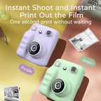 Cute Purple Kids Photo Camera Printer with Game Mini Digital Video Child Instant Print Camera 4-12 Years Kids Girls Boyes Gifts
