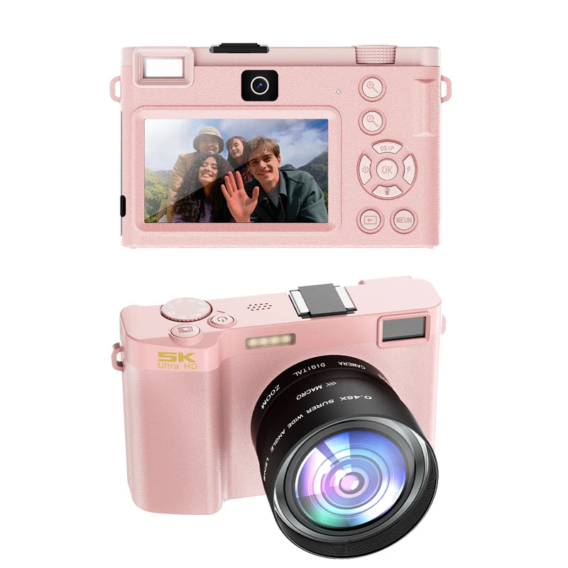 5K Professional Digital Camera WIFI Webcam Wide Angle Digital Zoom 64MP Camcorder Photography 3 Inch Screen Vlog Video Recorder