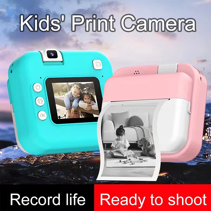 Children Digital Camera Photography Instant Print Camera for Kids Thermal Print Camera Photo Printing Video Toys With 32G Card