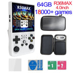 R36MAX Game Console 64GB 128GB 18000+GAMES Linux System 4.0inch K36 vs R36S 3.5inch Pocket Video Player No Download Required