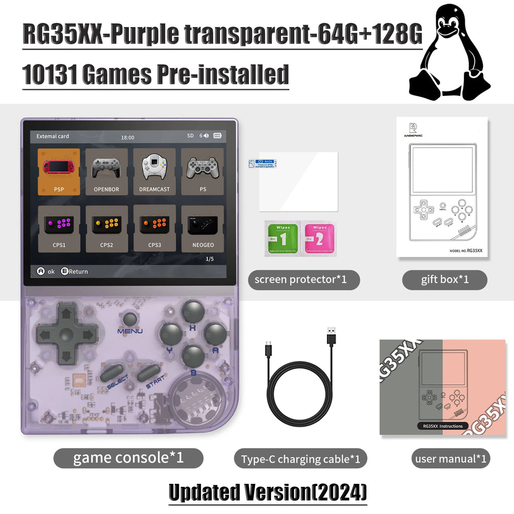 ANBERNIC RG35XX RG35XX PLUS Retro Handheld Game PlayerBuilt-in 64G TF 5000+ Classic Games Support-HDMI TV Portable Game Player