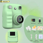 Cute Purple Kids Photo Camera Printer with Game Mini Digital Video Child Instant Print Camera 4-12 Years Kids Girls Boyes Gifts