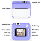 Children Digital Camera Photography Instant Print Camera for Kids Thermal Print Camera Photo Printing Video Toys With 32G Card