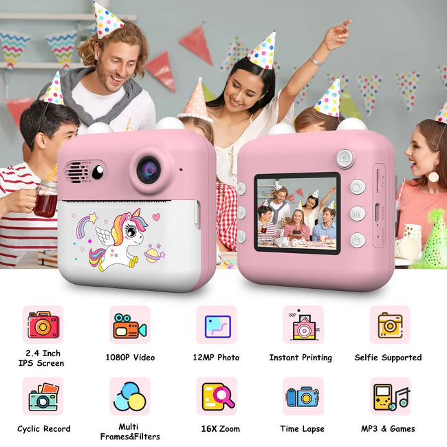 Kids Camera Instant Print, Children Digital Camera, 1080P Kids Instant Cameras That Print Photos, Christmas Birthday Gifts Main Image