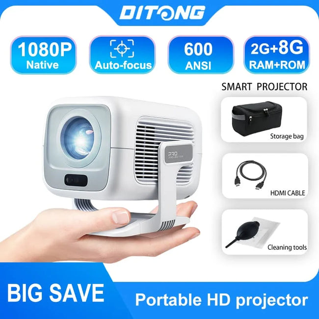 DITONG X3Plus HD projector Native 1080P support 4K WIFI6 BT5.4 Android mini Portable projector led home theater video projector Hover Image