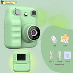 Cute Purple Kids Photo Camera Printer with Game Mini Digital Video Child Instant Print Camera 4-12 Years Kids Girls Boyes Gifts