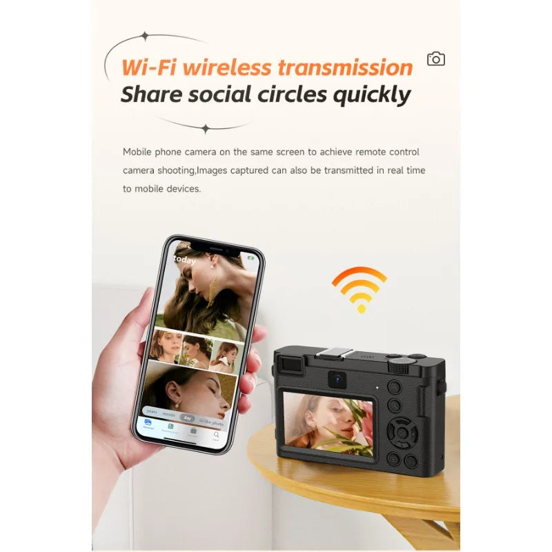 5K Professional Digital Camera WIFI Webcam Wide Angle Digital Zoom 64MP Camcorder Photography 3 Inch Screen Vlog Video Recorder