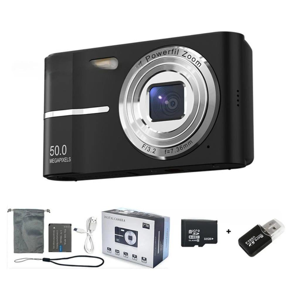 FHD 1080P Digital Cameras for Kids Boys Girls Compact Digital Point and Shoot Camera with 16X Zoom 32GB Card Small Kids Camera