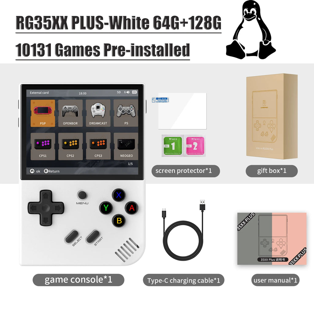 ANBERNIC RG35XX RG35XX PLUS Retro Handheld Game PlayerBuilt-in 64G TF 5000+ Classic Games Support-HDMI TV Portable Game Player