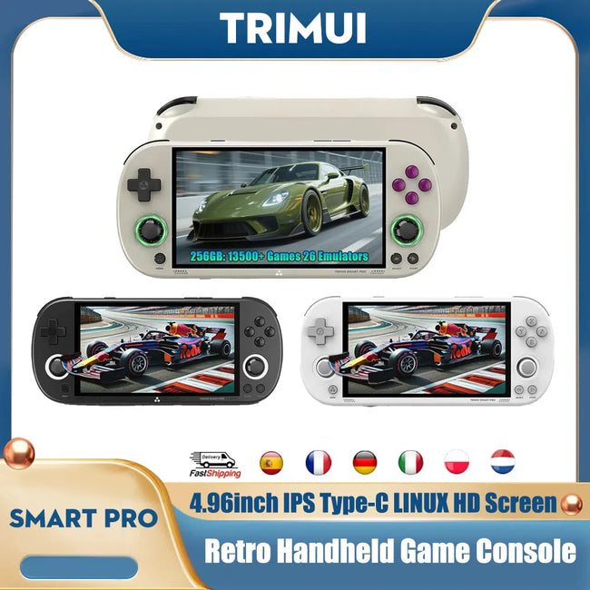 Trimui Smart Pro Portable Retro Arcade Game Console 4.96inch IPS Handheld Game Console Type-C LINUX HD Screen Smart Video Player Hover Image