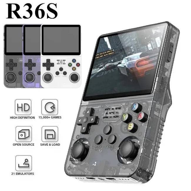 R36S Retro Handheld Video Game Console Linux System 3.5 Inch IPS Screen Portable Pocket Video Player 128GB Games Boy Gift Hover Image