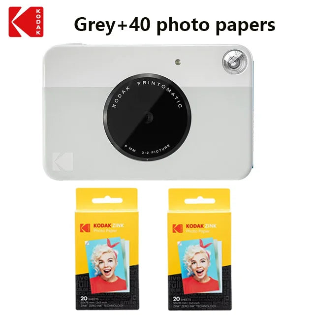 KODAK Printomatic Brand New Digital Instant Printing Camera ZINK Inkless Printing Color Photo Paper Printing Flash+40 Films Set