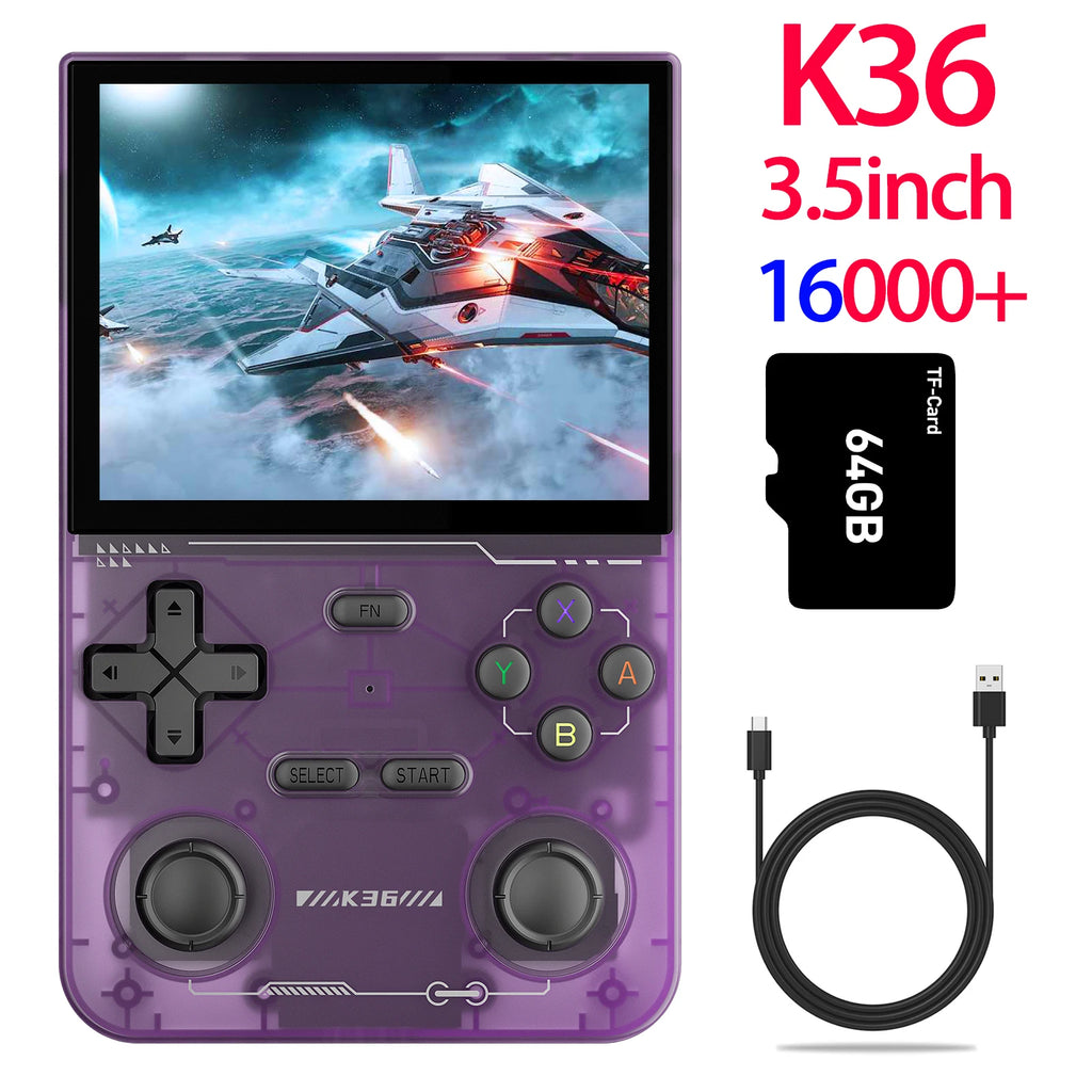 R36MAX Game Console 64GB 128GB 18000+GAMES Linux System 4.0inch K36 vs R36S 3.5inch Pocket Video Player No Download Required