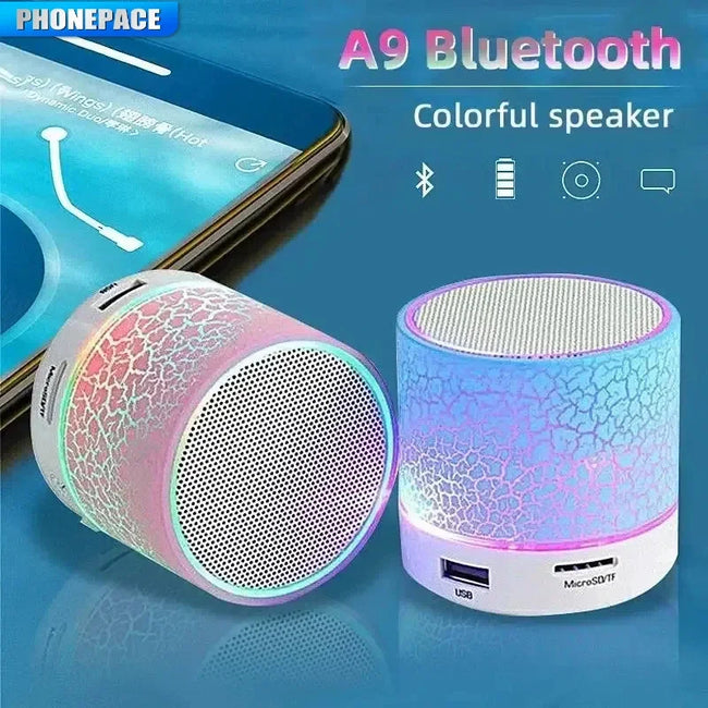 PHONEPACE A9 Bluetooth Speaker  Mini  Crack LED SD Card USB Subwoofer Portable MP3 Music Sound Column for PC Mobile Phone Etc. Main Image
