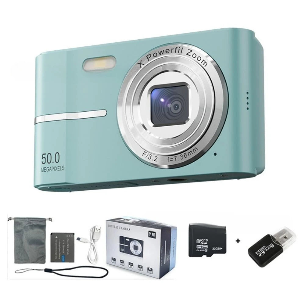 FHD 1080P Digital Cameras for Kids Boys Girls Compact Digital Point and Shoot Camera with 16X Zoom 32GB Card Small Kids Camera