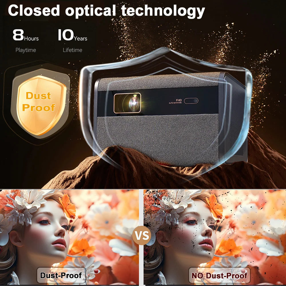 DITONG 2025 NEW  J10 projector Native 1080P Autofocus 4k HD video outdoor mobile phone Android smart home theater LED projector