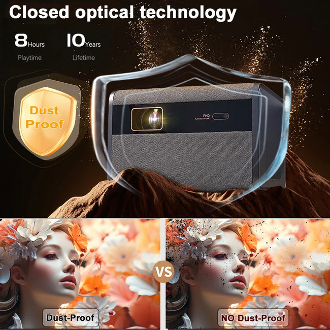 DITONG 2025 NEW  J10 projector Native 1080P Autofocus 4k HD video outdoor mobile phone Android smart home theater LED projector Main Image