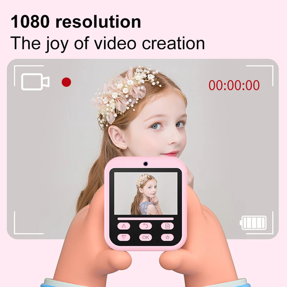 Instant Print Camera HD Digital Camera 2.4'' Instant Photo Printing Camera Portable Digital Camera for Girls Boys Birthday Gifts