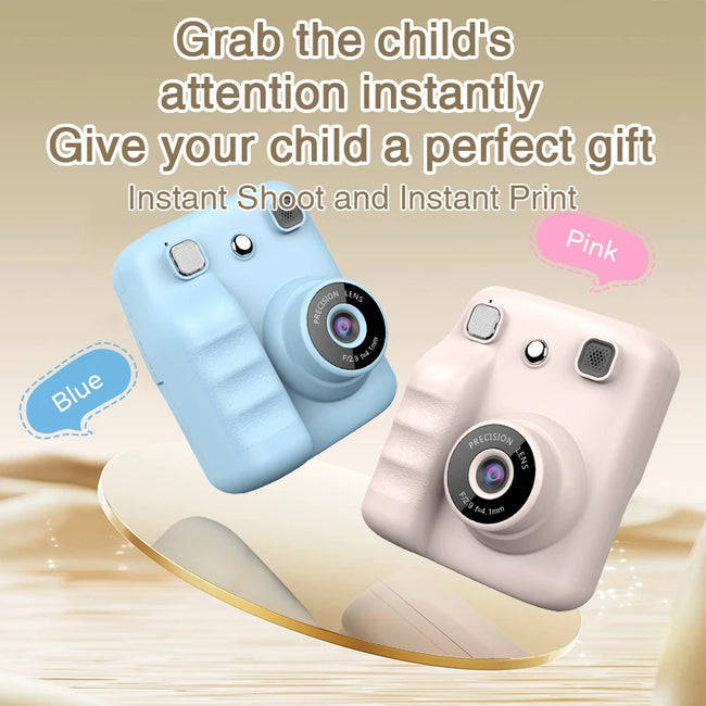 Cute Purple Kids Photo Camera Printer with Game Mini Digital Video Child Instant Print Camera 4-12 Years Kids Girls Boyes Gifts Main Image