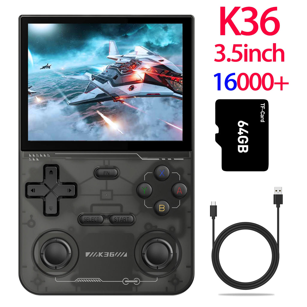 R36MAX Game Console 64GB 128GB 18000+GAMES Linux System 4.0inch K36 vs R36S 3.5inch Pocket Video Player No Download Required