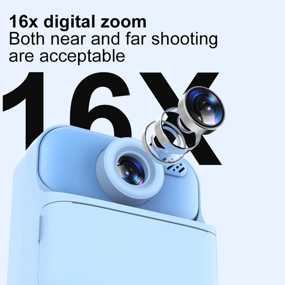 Instant Print Camera HD Digital Camera 2.4'' Instant Photo Printing Camera Portable Digital Camera for Girls Boys Birthday Gifts