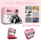 Kids Camera Instant Print, Children Digital Camera, 1080P Kids Instant Cameras That Print Photos, Christmas Birthday Gifts