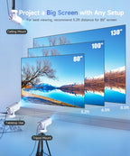 Magcubic HY300 Pro+ 4K Android 11 Portable Projector 8000 Lumens WiFi 6 BT5.4 Outdoor Theater 5W HiFi Speaker 720P HD Supported