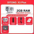 DITONG X3Plus HD projector Native 1080P support 4K WIFI6 BT5.4 Android mini Portable projector led home theater video projector