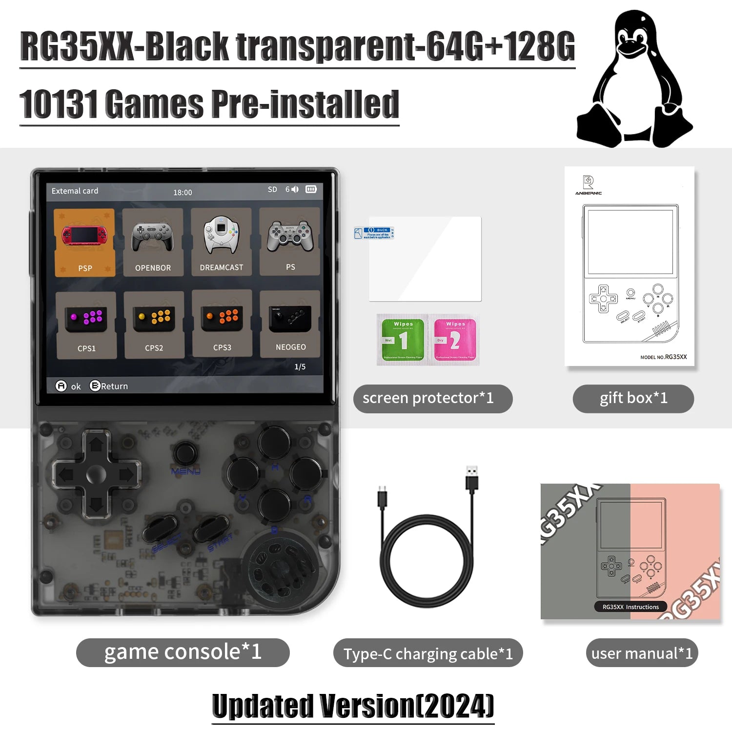 ANBERNIC RG35XX RG35XX PLUS Retro Handheld Game PlayerBuilt-in 64G TF 5000+ Classic Games Support-HDMI TV Portable Game Player