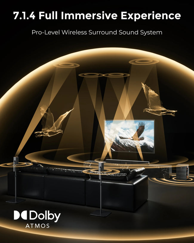 ULTIMEA 7.1.4 Surround Sound System TV Soundbar with Dolby Atmos&APP Control, Home Bluetooth Speaker with 10" Wireless Subwoofer Main Image