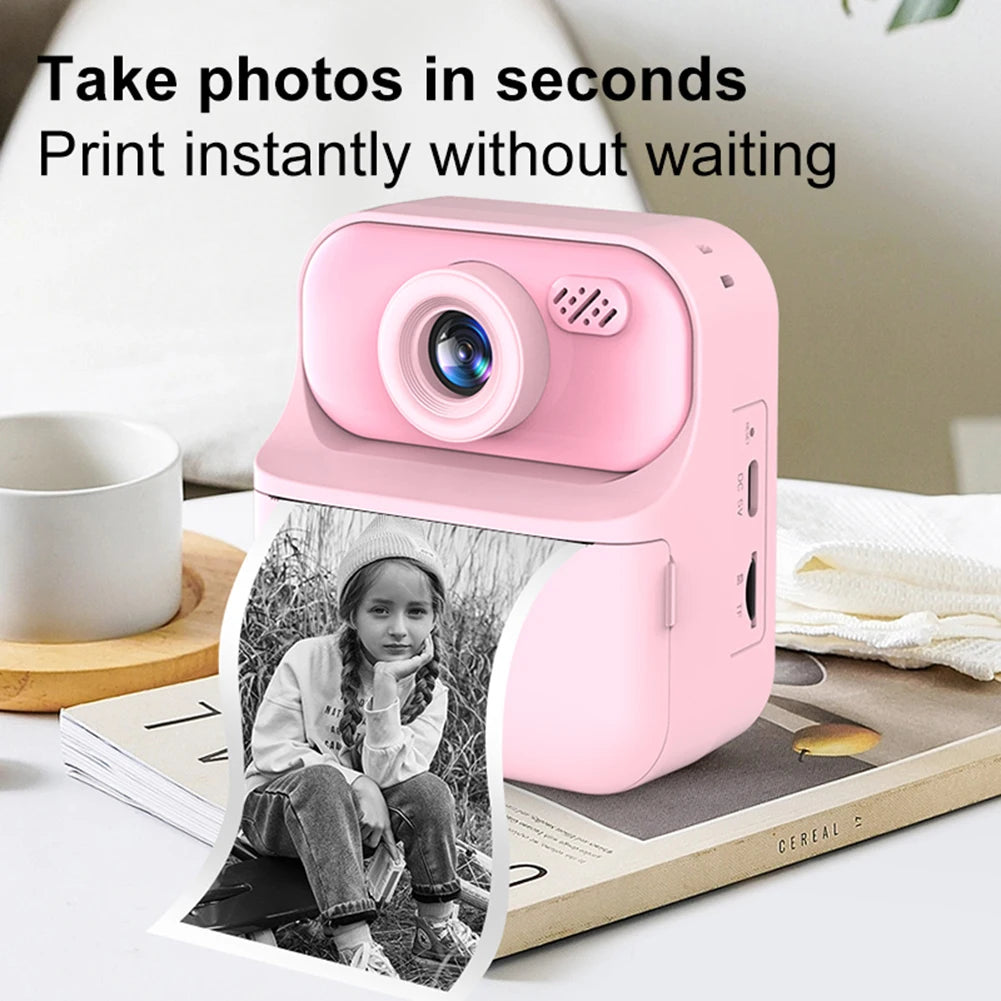 Instant Print Camera HD Digital Camera 2.4'' Instant Photo Printing Camera Portable Digital Camera for Girls Boys Birthday Gifts