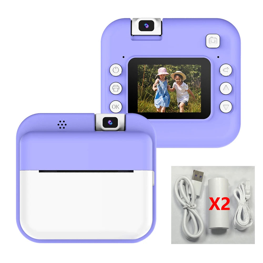 Children Digital Camera Photography Instant Print Camera for Kids Thermal Print Camera Photo Printing Video Toys With 32G Card