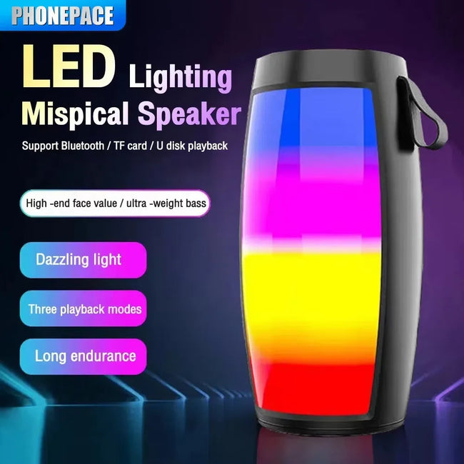 PHONEPACE  Bluetooth Speakers Powerful Portable Sound Box Subwoofer Car Audio Bass MP3 Player Sound System LED Lights Hover Image