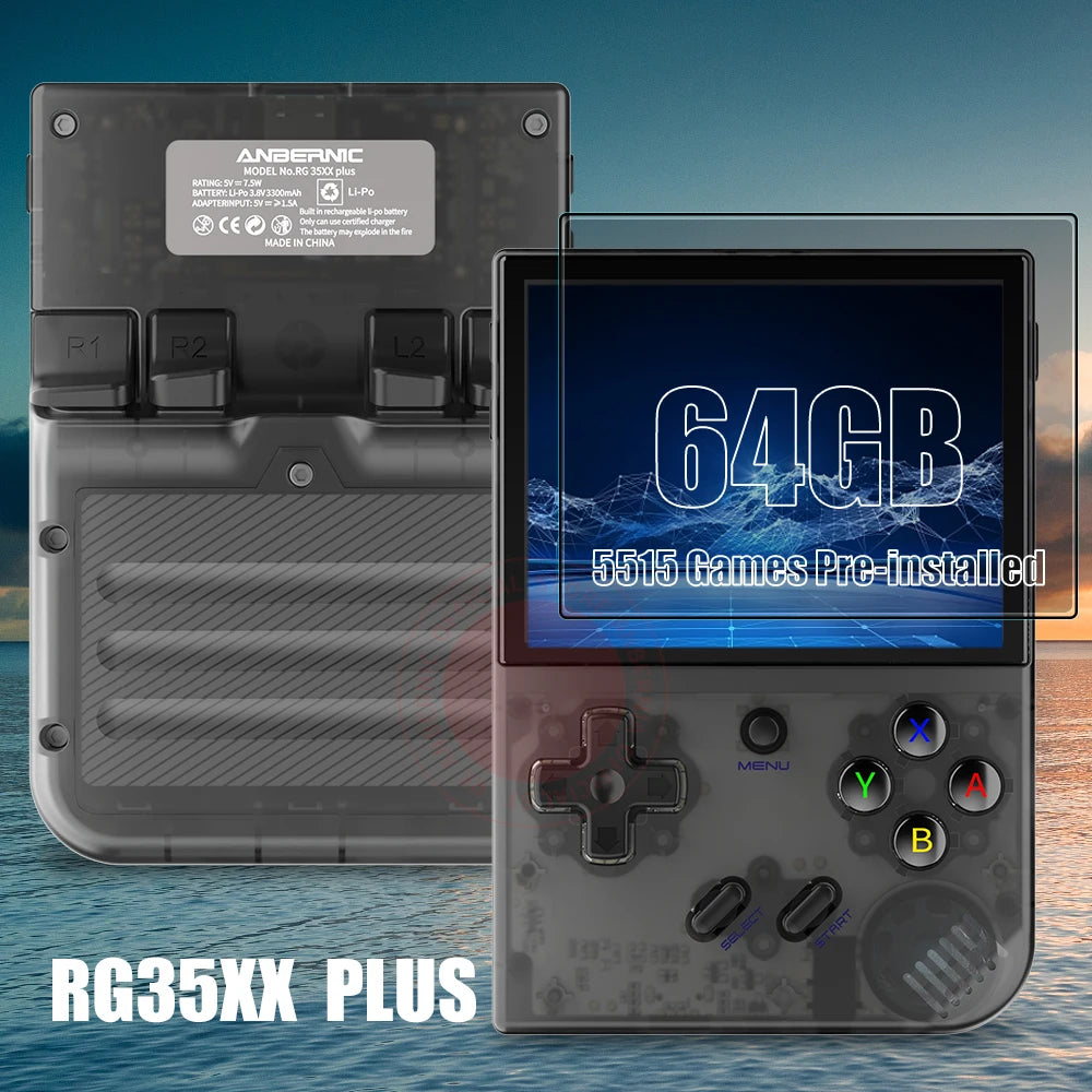 ANBERNIC RG35XX RG35XX PLUS Retro Handheld Game PlayerBuilt-in 64G TF 5000+ Classic Games Support-HDMI TV Portable Game Player
