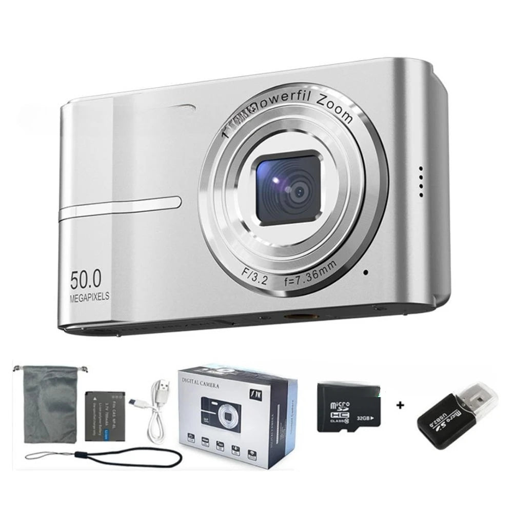 FHD 1080P Digital Cameras for Kids Boys Girls Compact Digital Point and Shoot Camera with 16X Zoom 32GB Card Small Kids Camera
